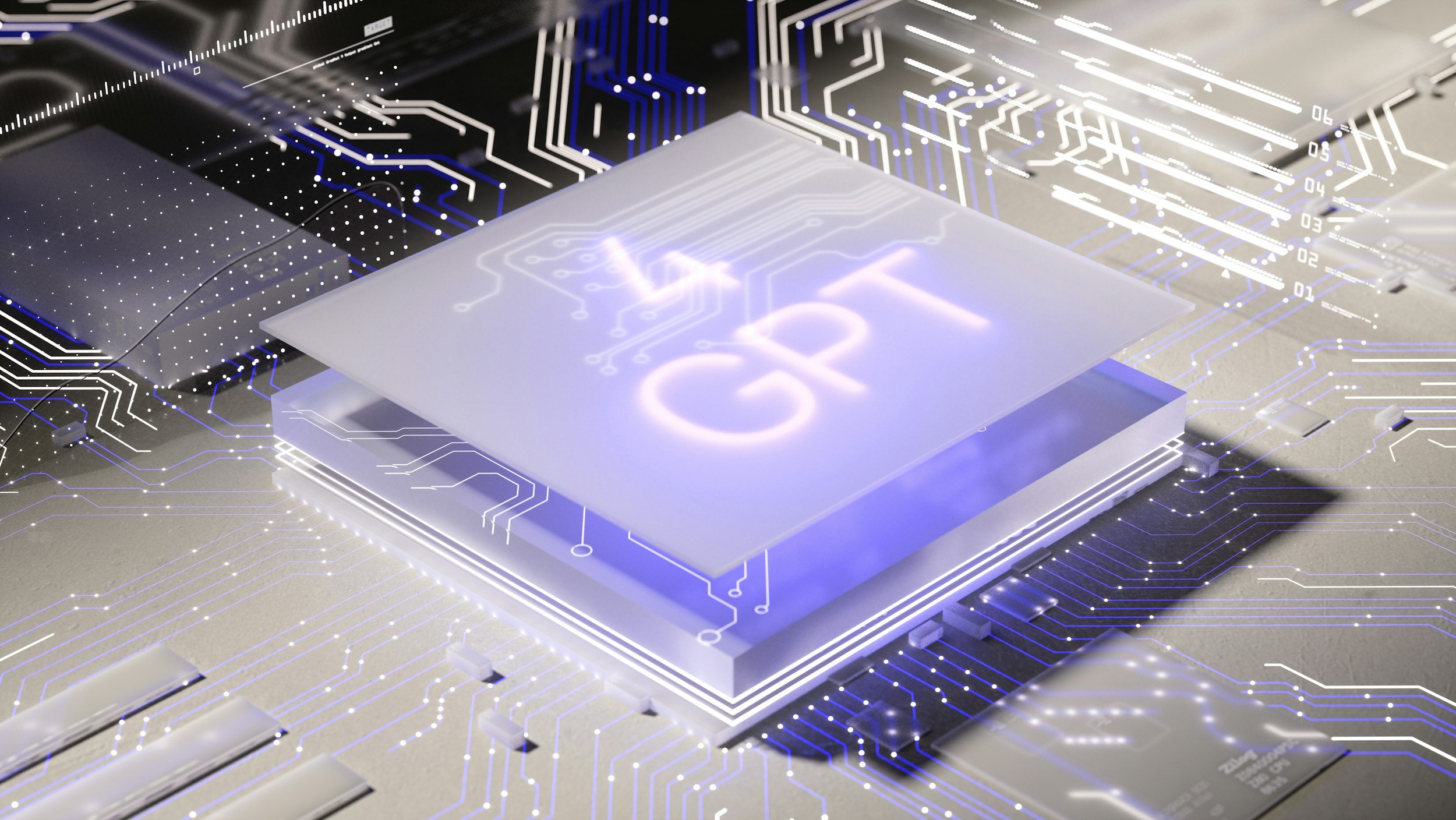 Illustration of a microchip labeled GPT