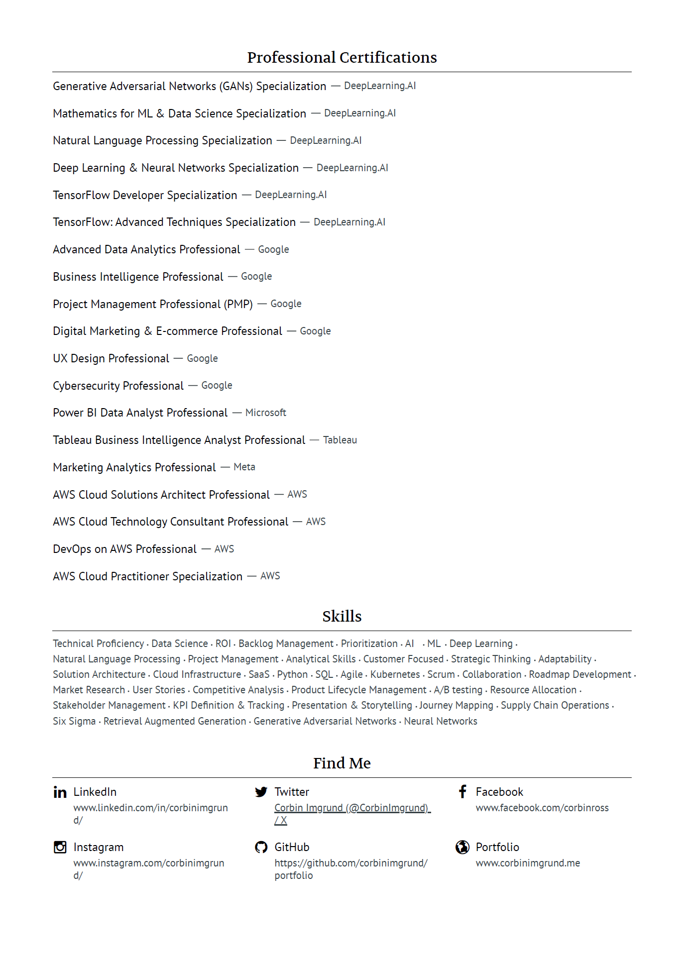 Resume page 3